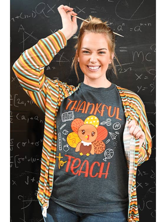 Sugar Stitch - Wholesale Screen Printed T-Shirt - Women's - Thankful to Teach Fall Teacher T-Shirt