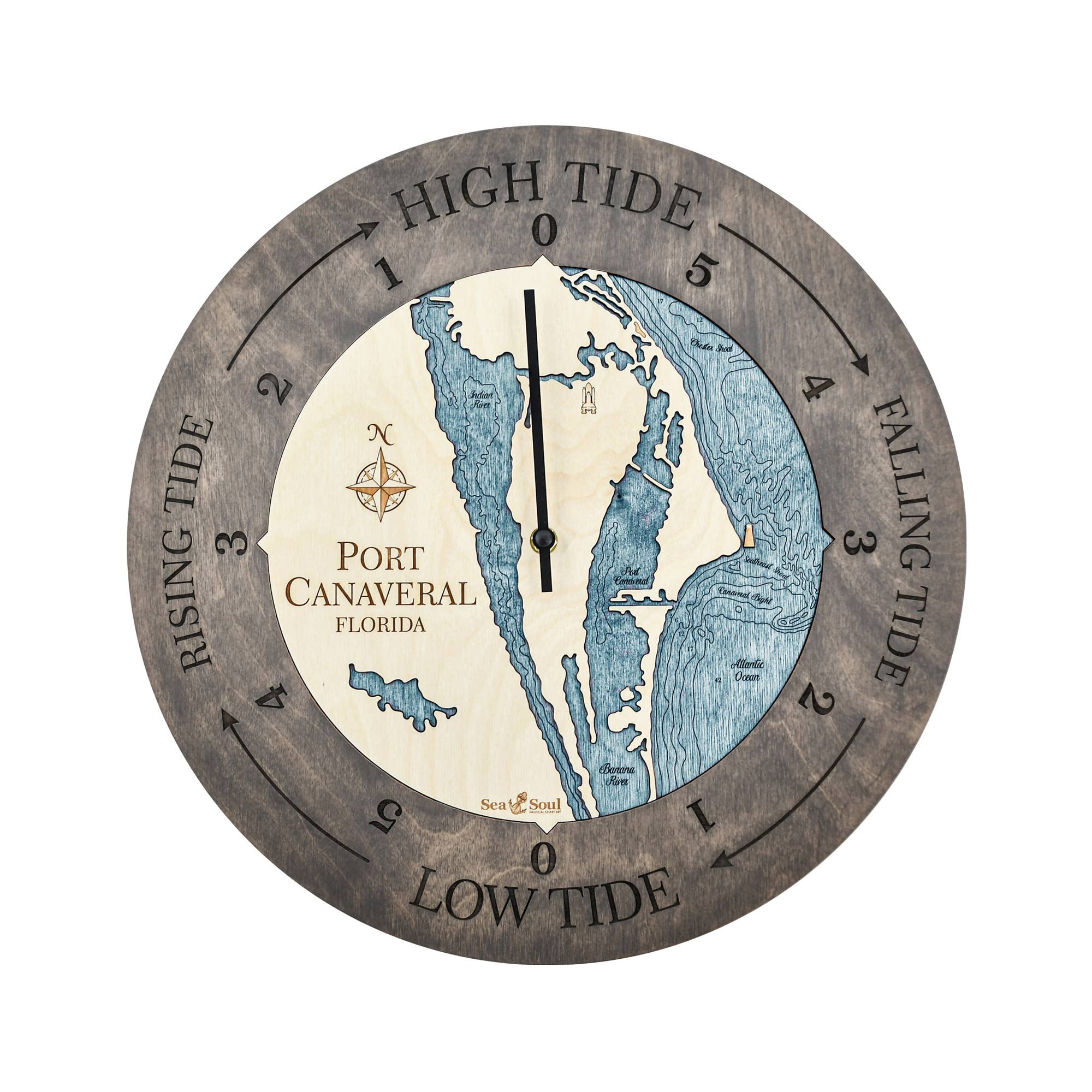 Sea & Soul Nautical Chart Art - Wholesale Wall Clock - Florida East Coast Nautical Chart Tide Clock-Many Locations145