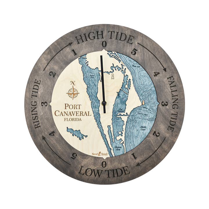 Sea & Soul Nautical Chart Art - Wholesale Wall Clock - Florida East Coast Nautical Chart Tide Clock-Many Locations145