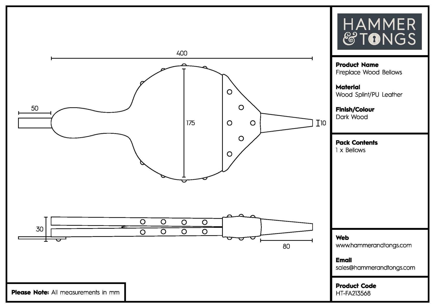 Rinkit Ltd - Wholesale Outdoor Grill Tools - Fireplace Wood Bellows - By Hammer & Tongs7