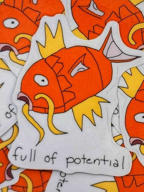 Determined Koi Friend Vinyl Die-Cut Sticker for wholesale by Fautbarb