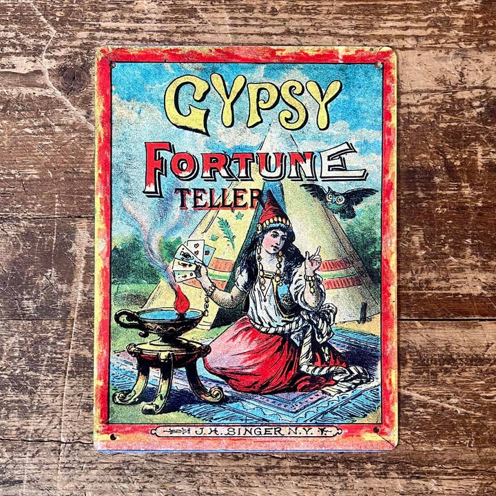 Gypsy Fortune Teller Metal Sign Plaque for wholesale by The British Metal Signs Company
