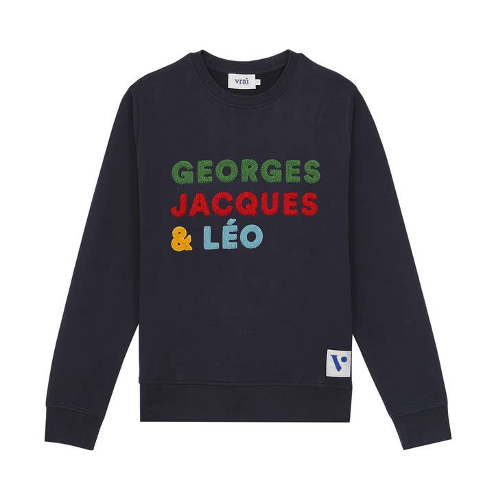 Loopback cotton unisex sweatshirt Georges Jacques & Léo for wholesale by VRAI PAR VIANNEY