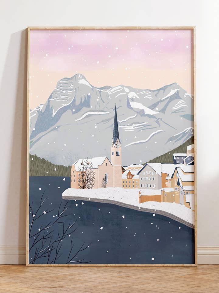 Hallstatt Art Print for wholesale by Illustrations Its Funny Howww Inc