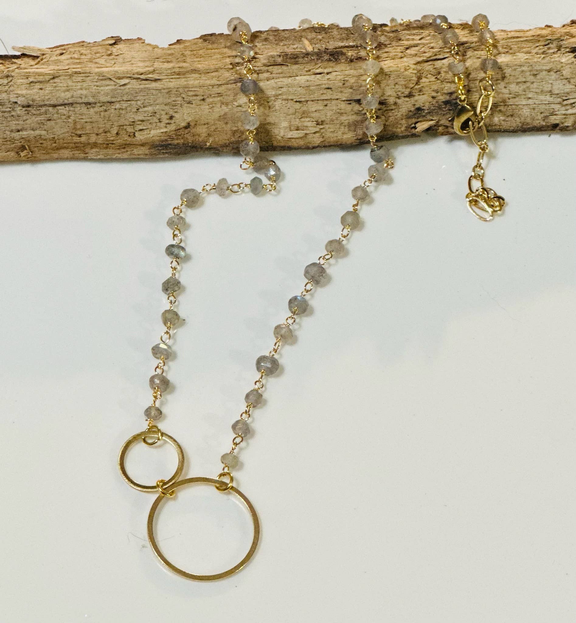 Santore Jewelry Company - Wholesale Pendant/Charm Necklace - Double Circle Necklace – Ballchain or Gemstone Chain6