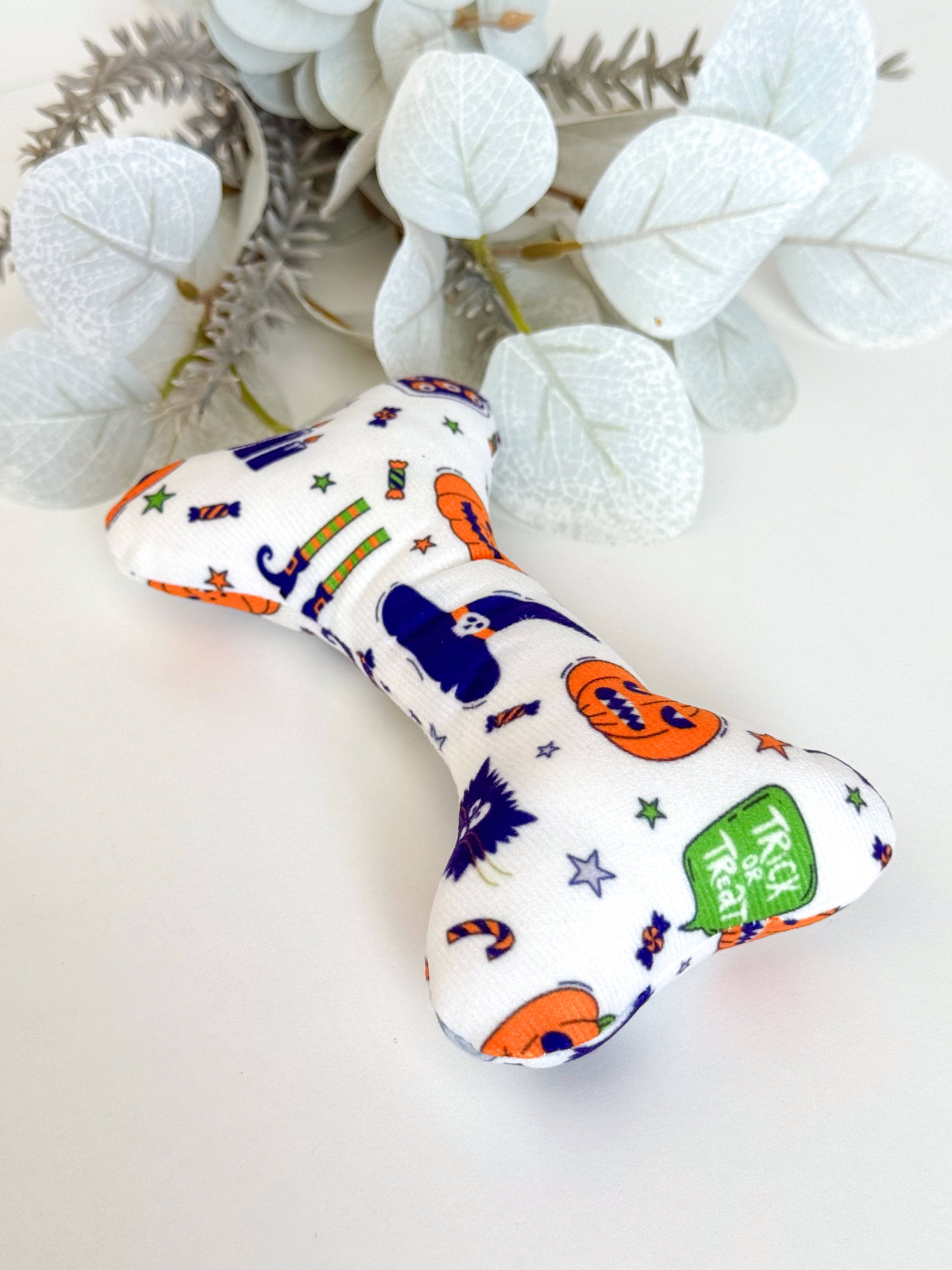 Doggotique – Peluche - Cão por atacado – Osso de pelúcia assustador, brinquedo para cães de Halloween,7