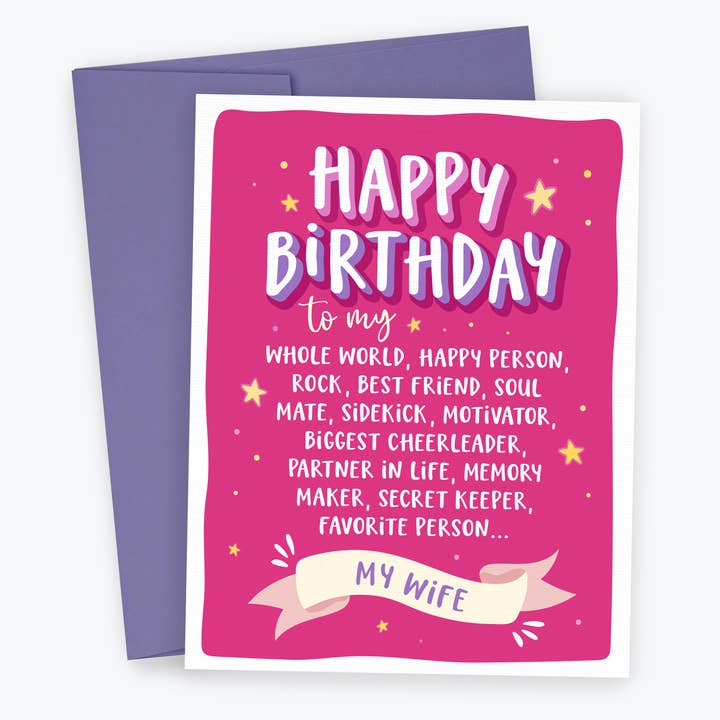 Kreate Paper Co. – Engroshandel Fødselsdagskort – Fødselsdagskort til kone, Kærlighedskort, Lykønskningskort til hende0