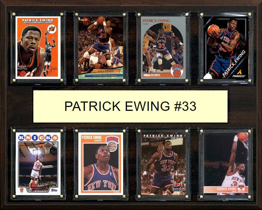 C And I Collectables - Wholesale Plaque - Patrick Ewing 33 8 Card Plaque Donruss Hoops Fleer Topps 2025 2024 New York Knicks
