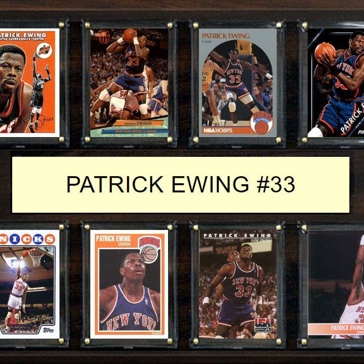 C And I Collectables - Wholesale Plaque - Patrick Ewing 33 8 Card Plaque Donruss Hoops Fleer Topps 2025 2024 New York Knicks0