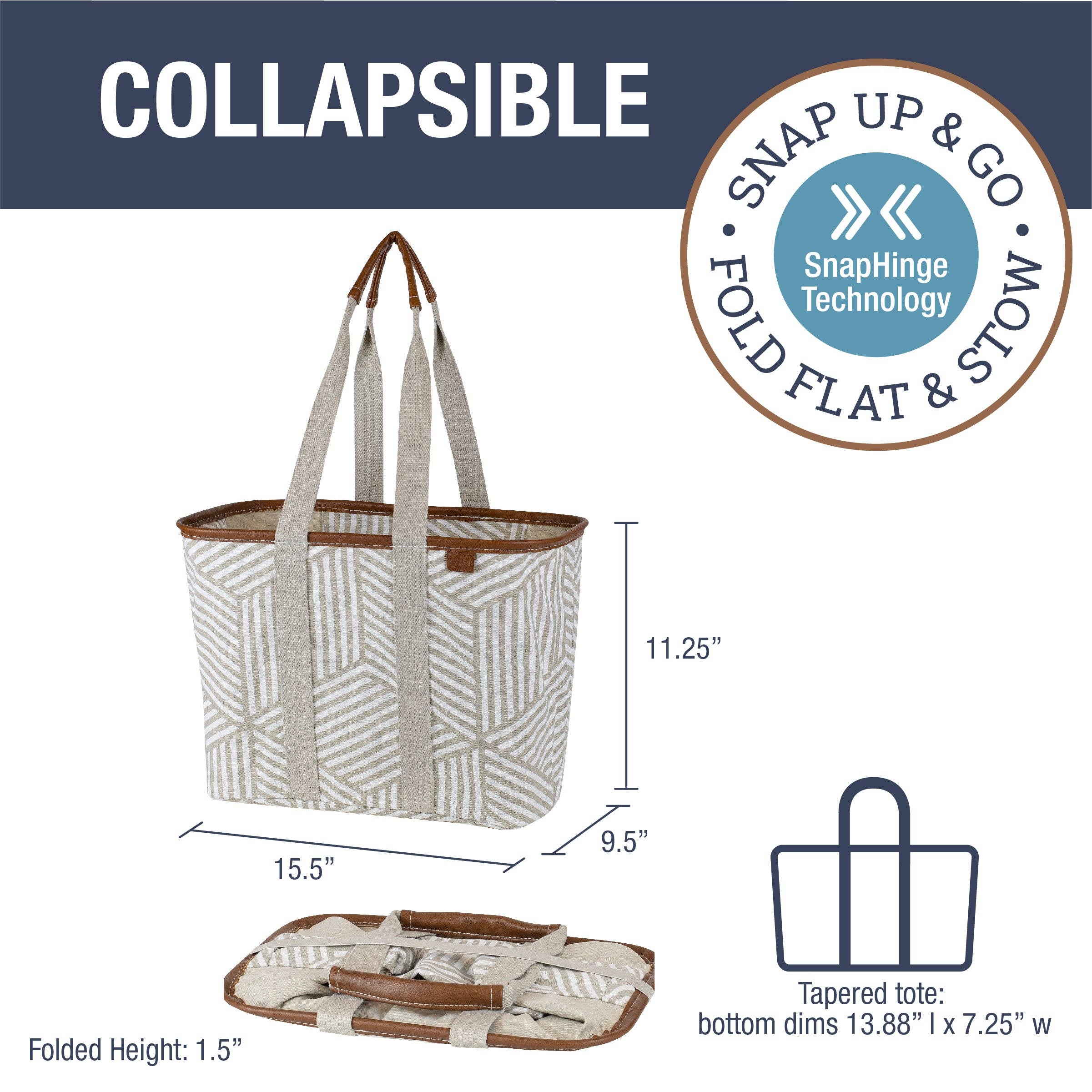 CleverMade - Wholesale Tote Bag - Women's - Collapsible LUXE Tote18