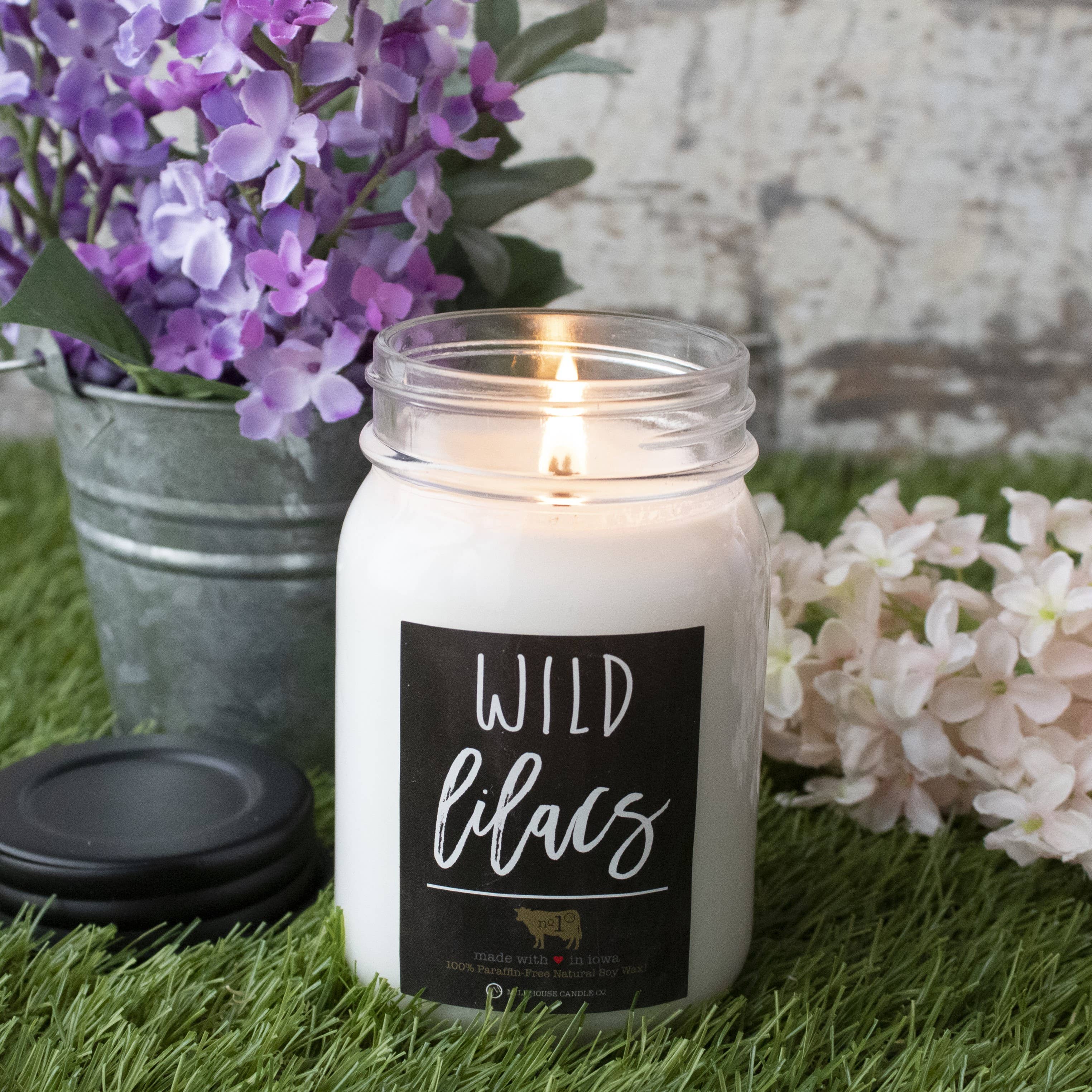 Milkhouse Candle Company - Wholesale Jar/Filled Candle - 13 oz Mason Jar Candle: Wild Lilacs1