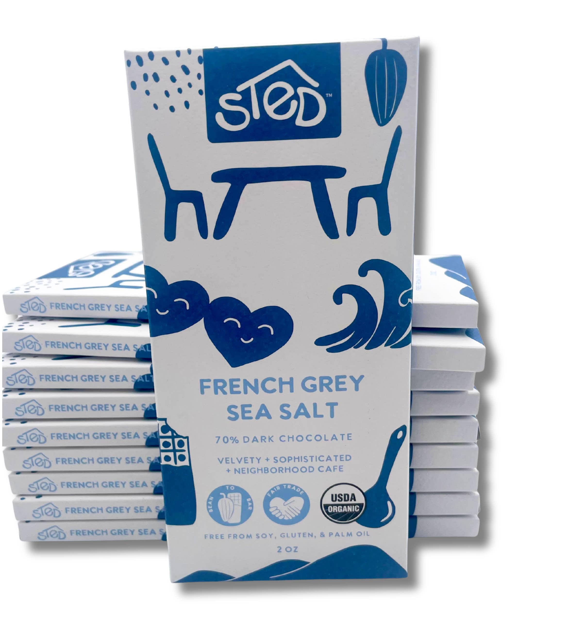 Sted Foods - Wholesale Chocolate Bar - French Grey Sea Salt