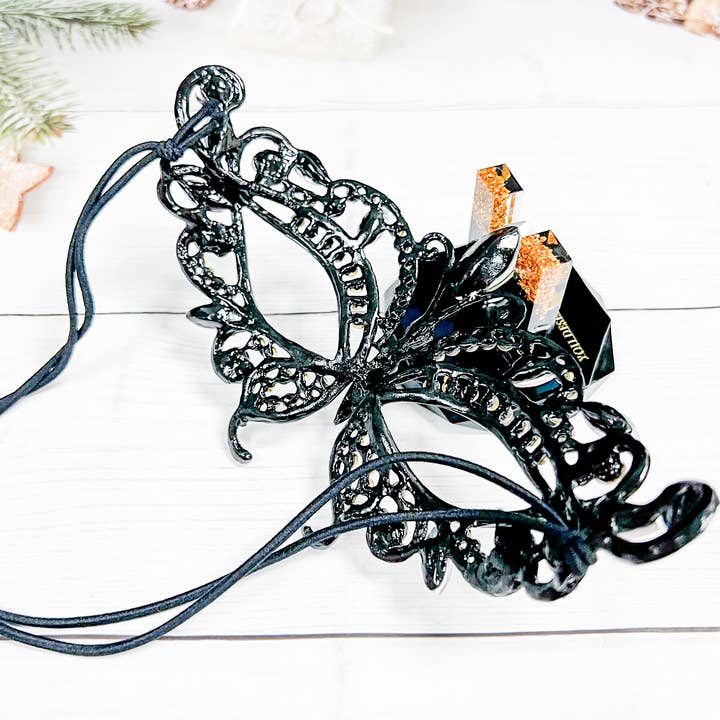 Happy Dream Gifts - Wholesale Costume - Unisex - Diamond Crystal Masquerade Mask, Black Party Mask, Prom Mask