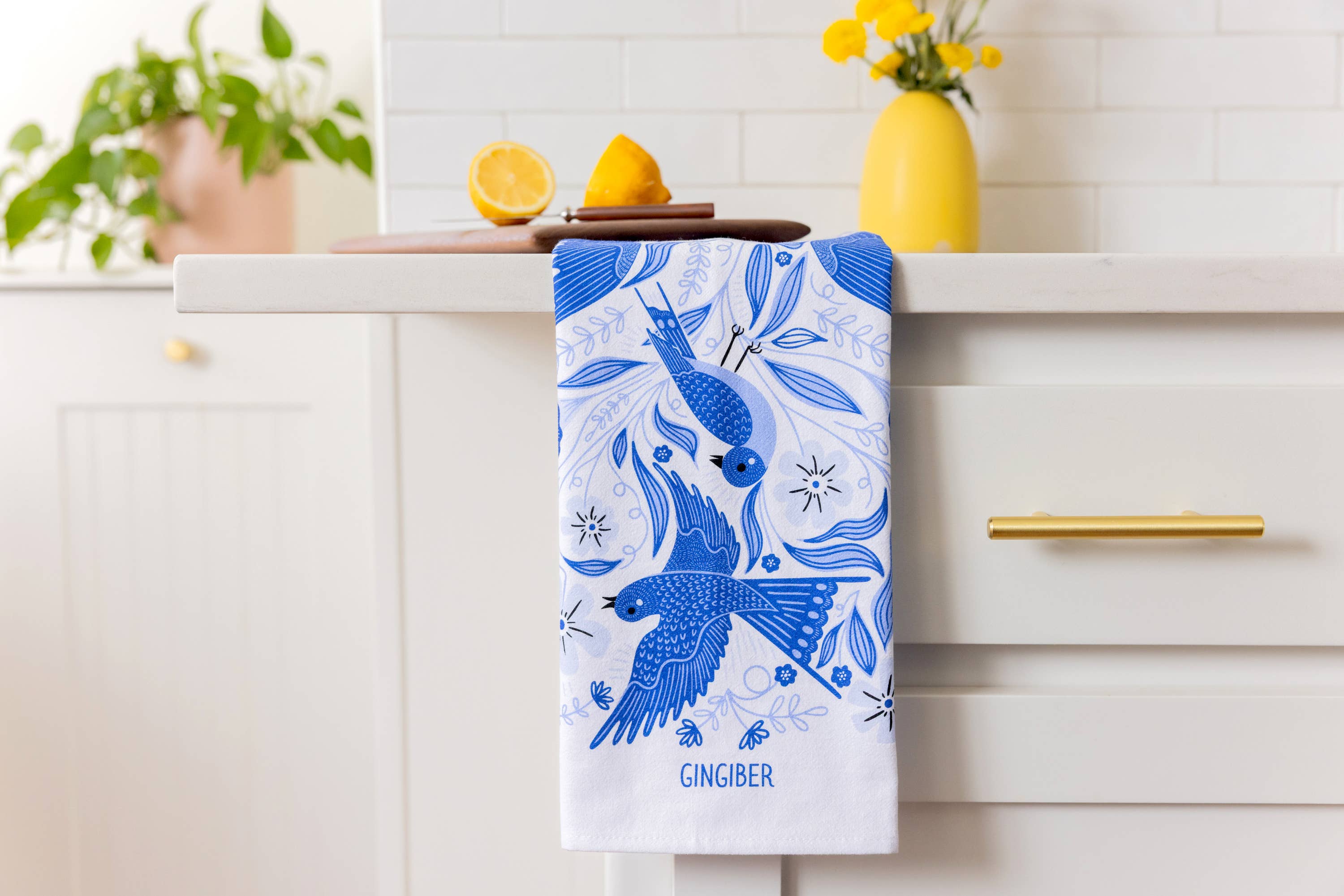 Gingiber - Wholesale Theedoek - Blauwe Zangvogel Theedoek – Voor Vogelliefhebbers1