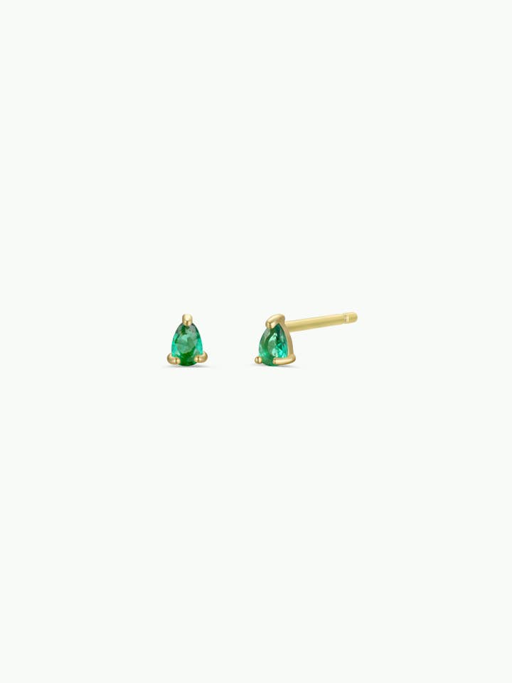 Teardrop - Emerald CZ - Earrings for wholesale by JaxKelly