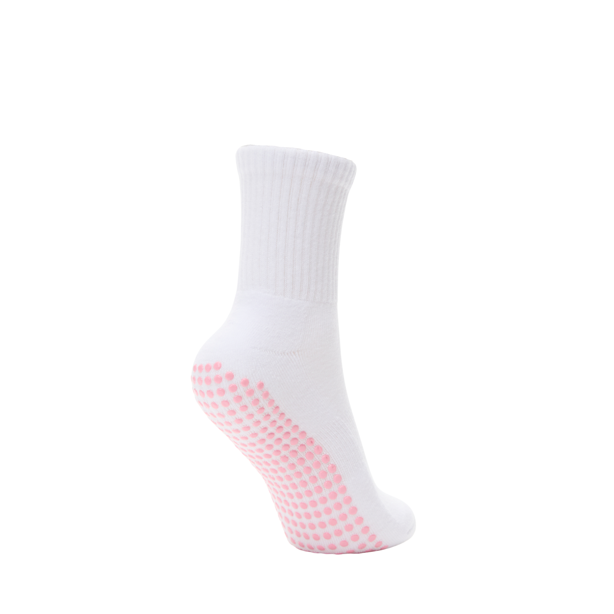 White Pilates Social Club Grip Crew Socks for wholesale on Faire11