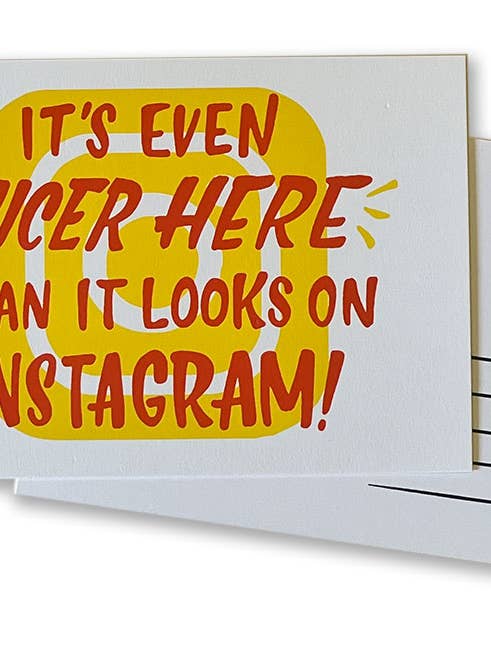 Nicer Than Instagram Postcard for wholesale by Ladyfingers Letterpress