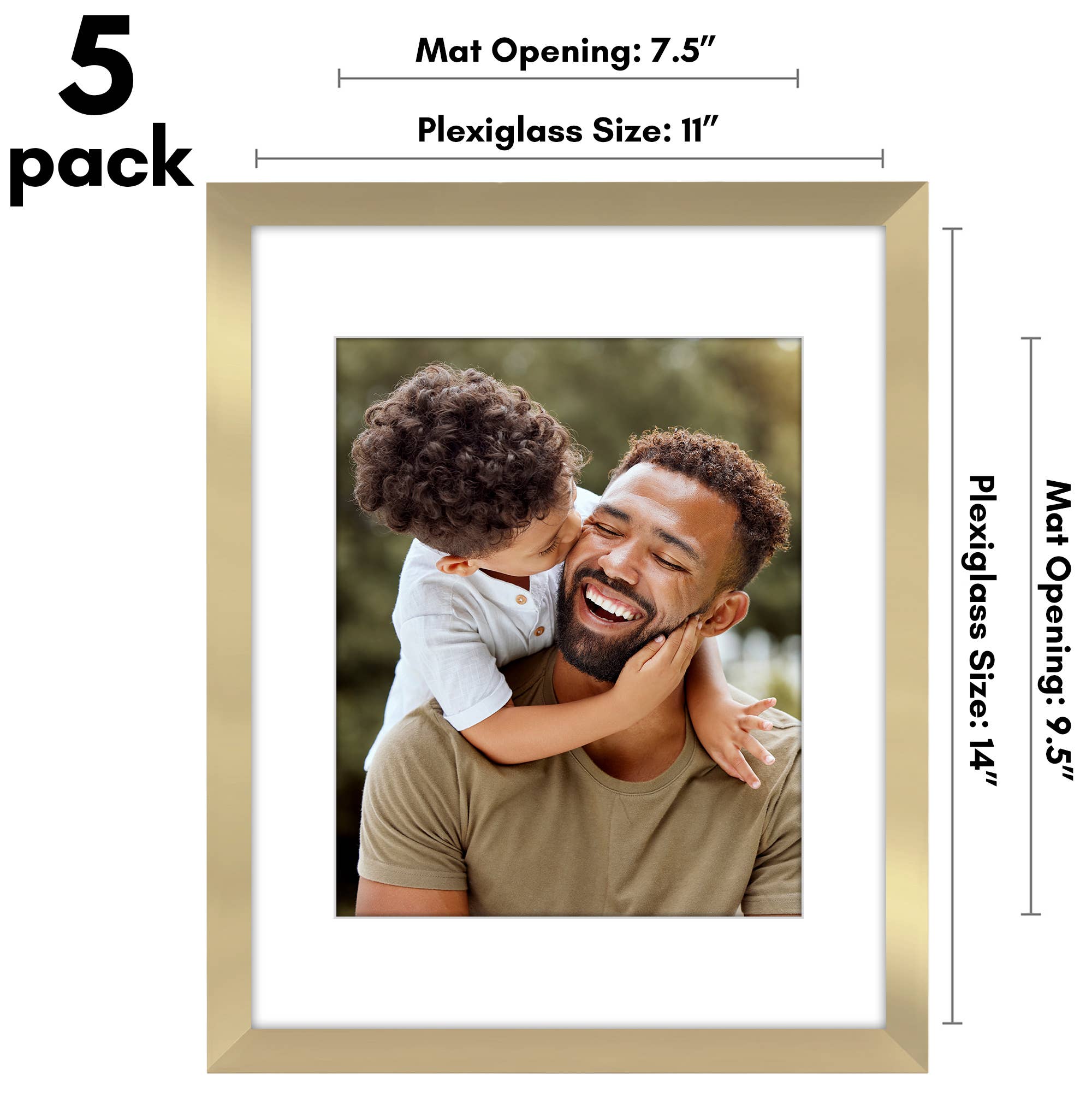 Americanflat - Wholesale Picture Frame - Americanflat 5 Pack Picture Frames With Mat Plexiglass Cover9