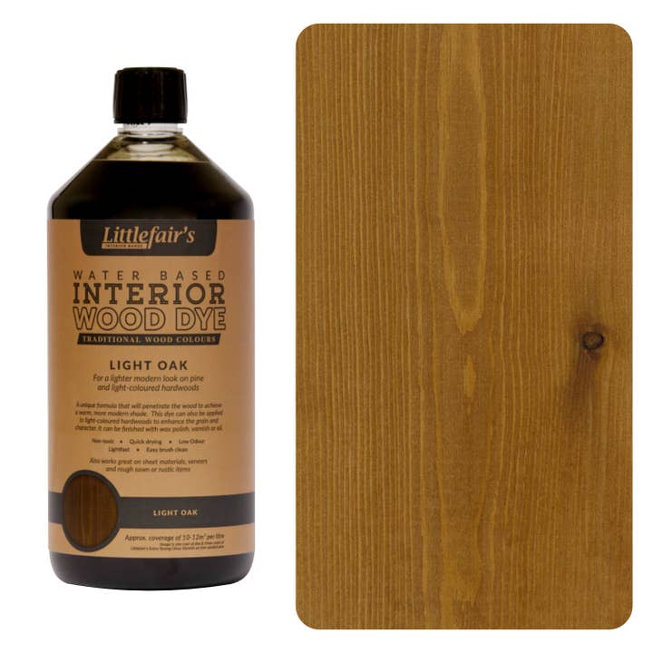 Wood Stain Water-based - Light Oak for wholesale by Littlefairs Wood Finishing Products Ltd