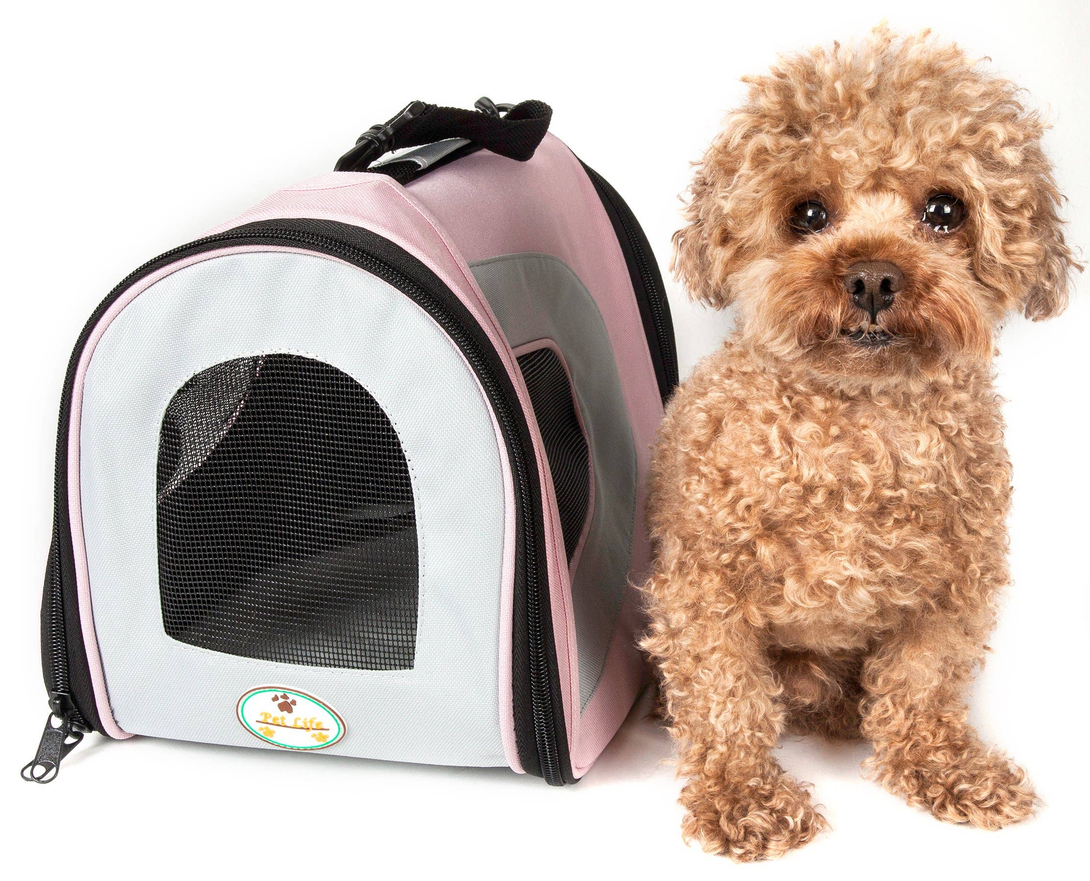 Pet Life - Vente Caisse de transport – chat et chien - Porte-animaux de compagnie pliable à fermeture éclair pour animaux de compagnie aérienne6