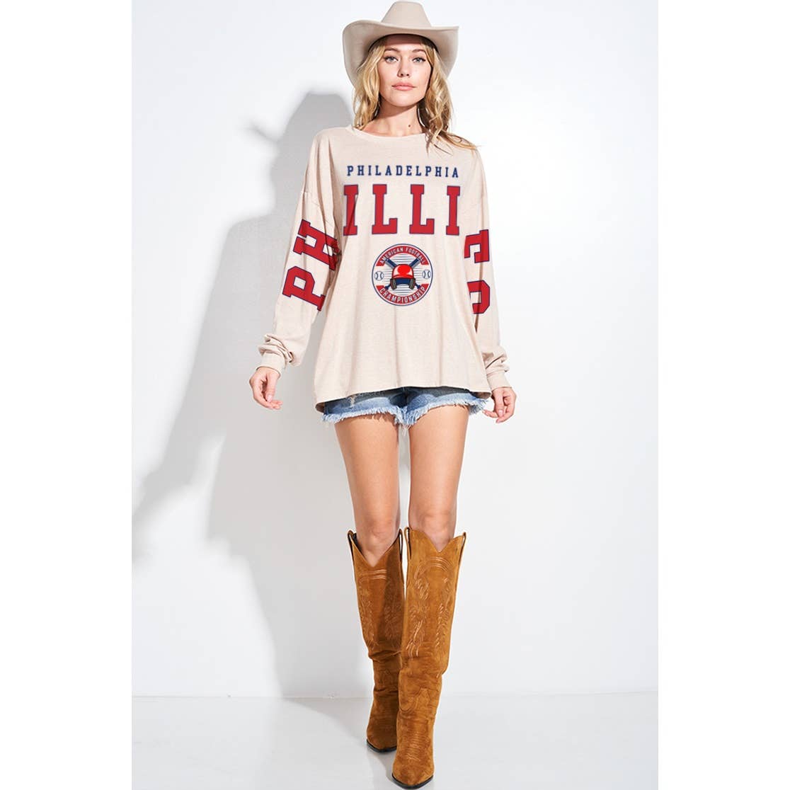 Phil Love - Wholesale Graphic Sweatshirt - Women's - Phillies baseball print oversized Sweatshirt 10