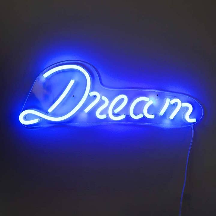 Isaac Jacobs International - Wholesale Neon Sign - Isaac Jacobs 17x6 LED Neon Blue “Dream” Wall Sign