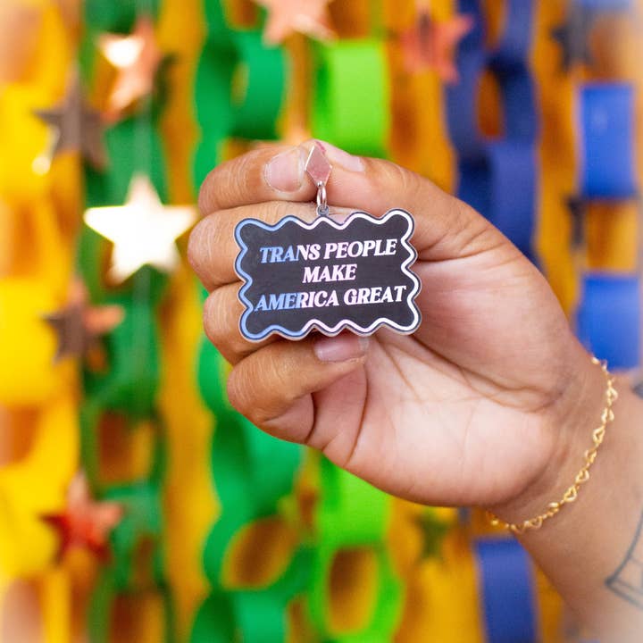 Trans People Make America Great Dangle Earrings for wholesale by Sunshine Studio