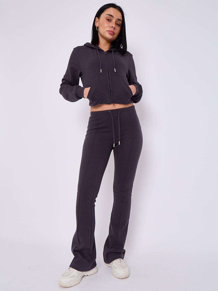 AX Labels - Wholesale Lounge Set - Women's - Interlock Cropped Zip Hoodie and Flared Trouser Set65