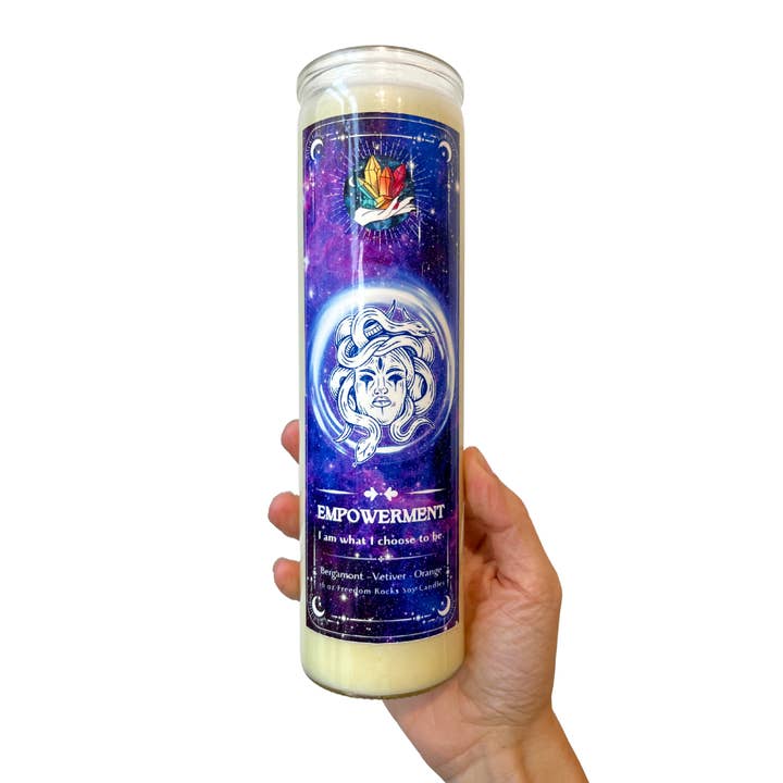Candela da preghiera profumata Empowerment All Natural per la vendita all'ingrosso da parte di Freedom Rocks