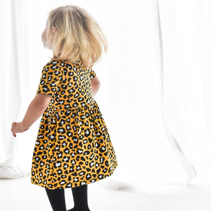 Fred & Noah – wholesale Klänning – Barn – Gul leopardmönstrad klänning