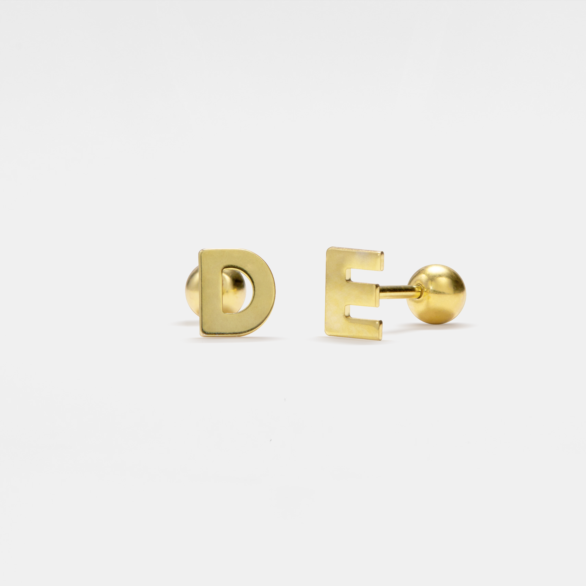 Perimade & Co. LLC – wholesale Stud/post earrings – Initial Letter Stud Ball end Earrings in 925 Sterling Silver6