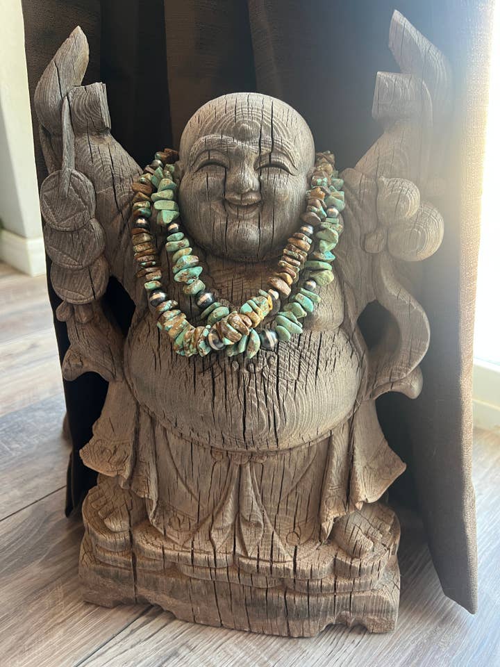 Navajo Turquoise & Sterling Silver Chunky Beaded Necklace 18” for wholesale by Nizhonitradersllc