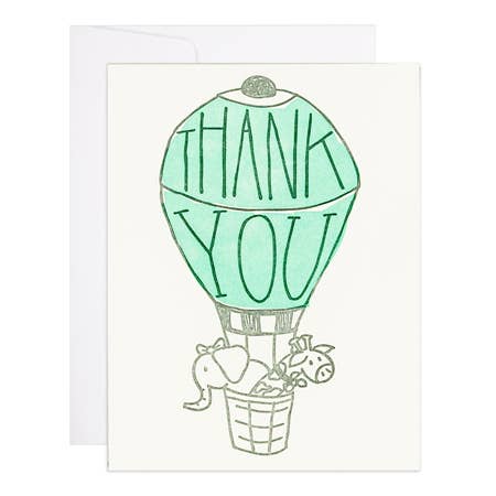Hot Air Balloon - Thank You Card for wholesale by 9th Letter Press
