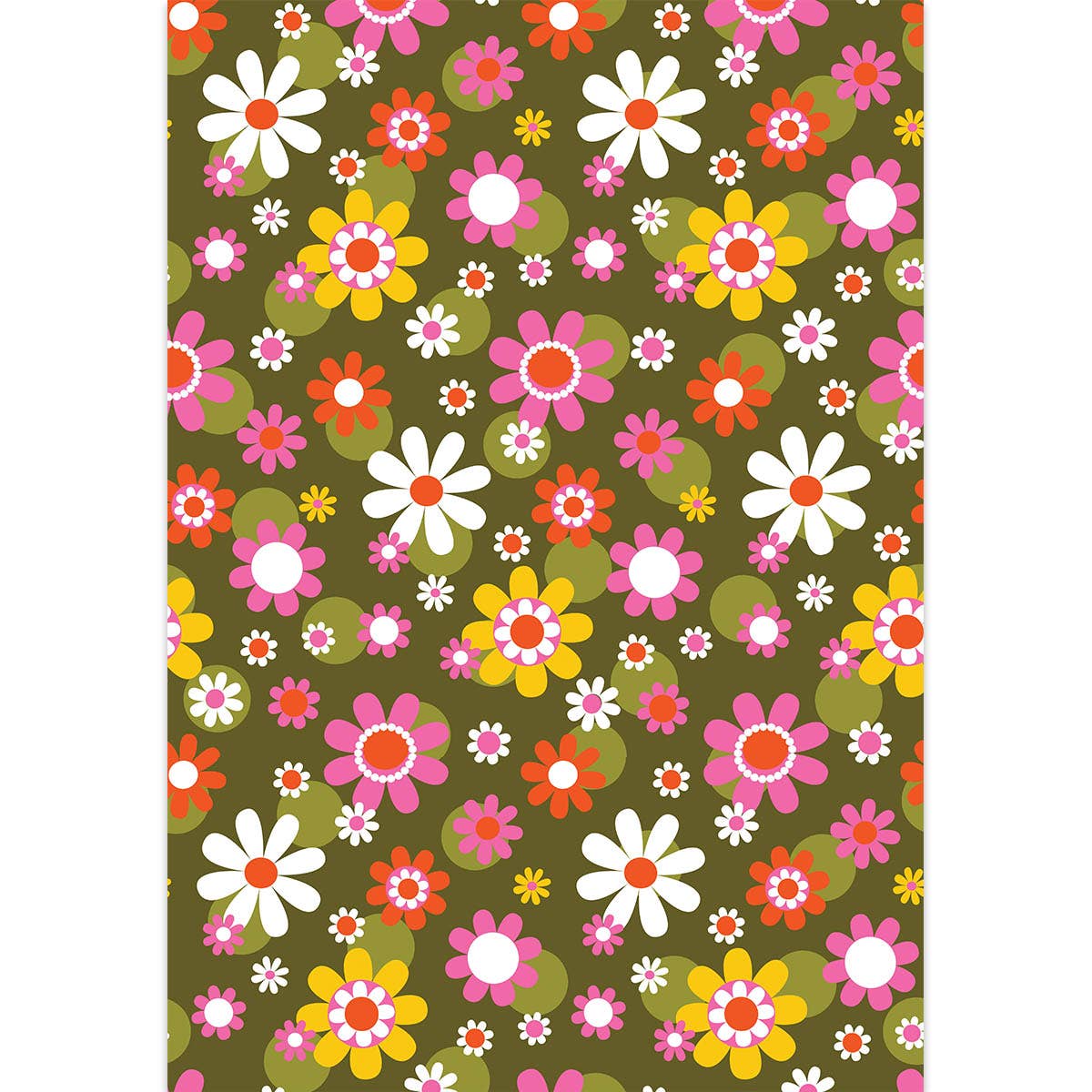 Mod Lounge Paper Company - Vendita all'ingrosso Carta da regalo in fogli - Set di carta da regalo bifacciale Groovy Floral Bunch2