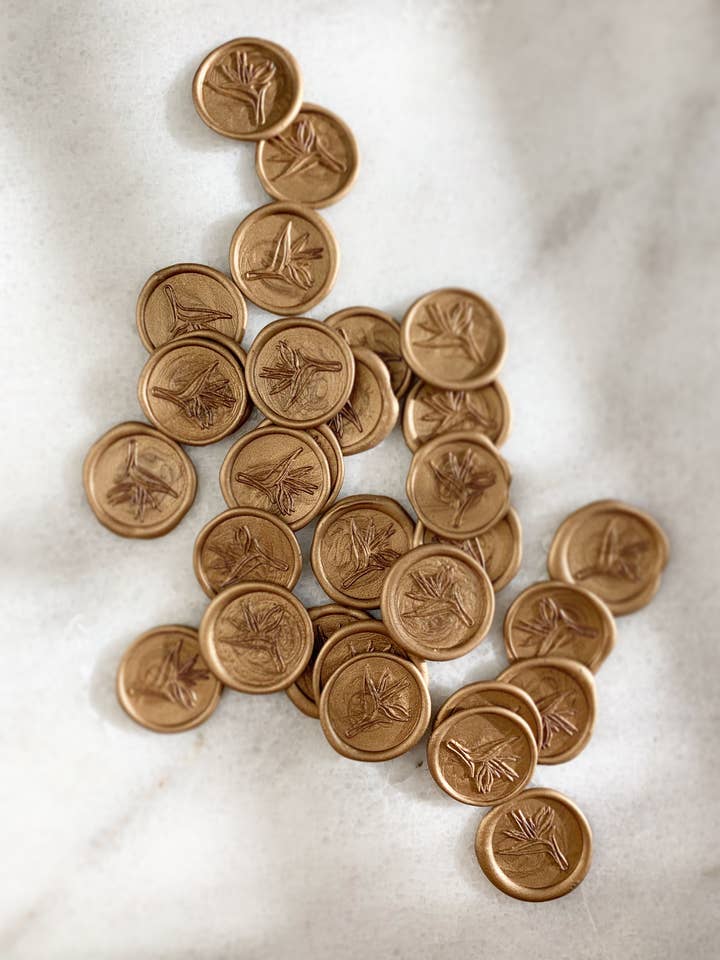 Bird of Paradise Tropical Wax Seal Sticker for wholesale by Sole Paper Co., LLC