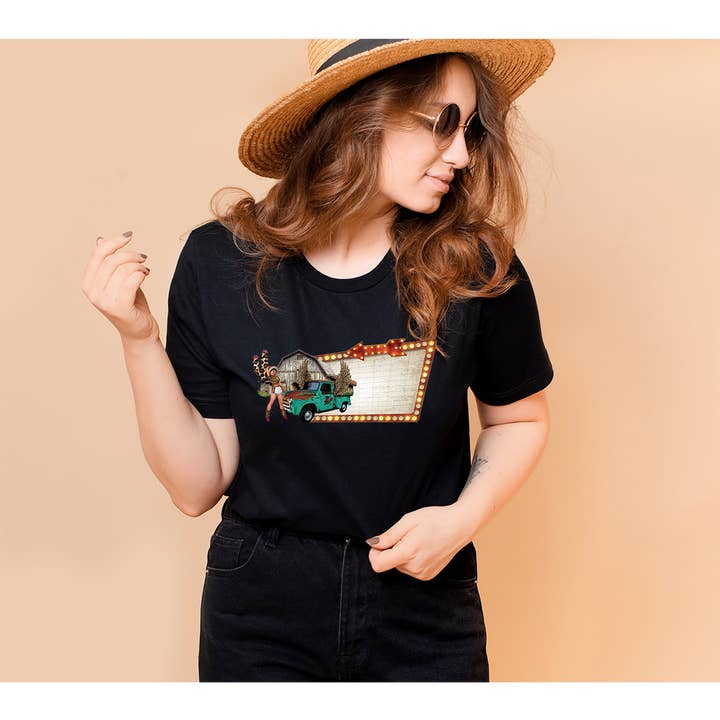 Cowgirl Barn Black T-Shirt for wholesale by The Dirty Cowgirl Apparel