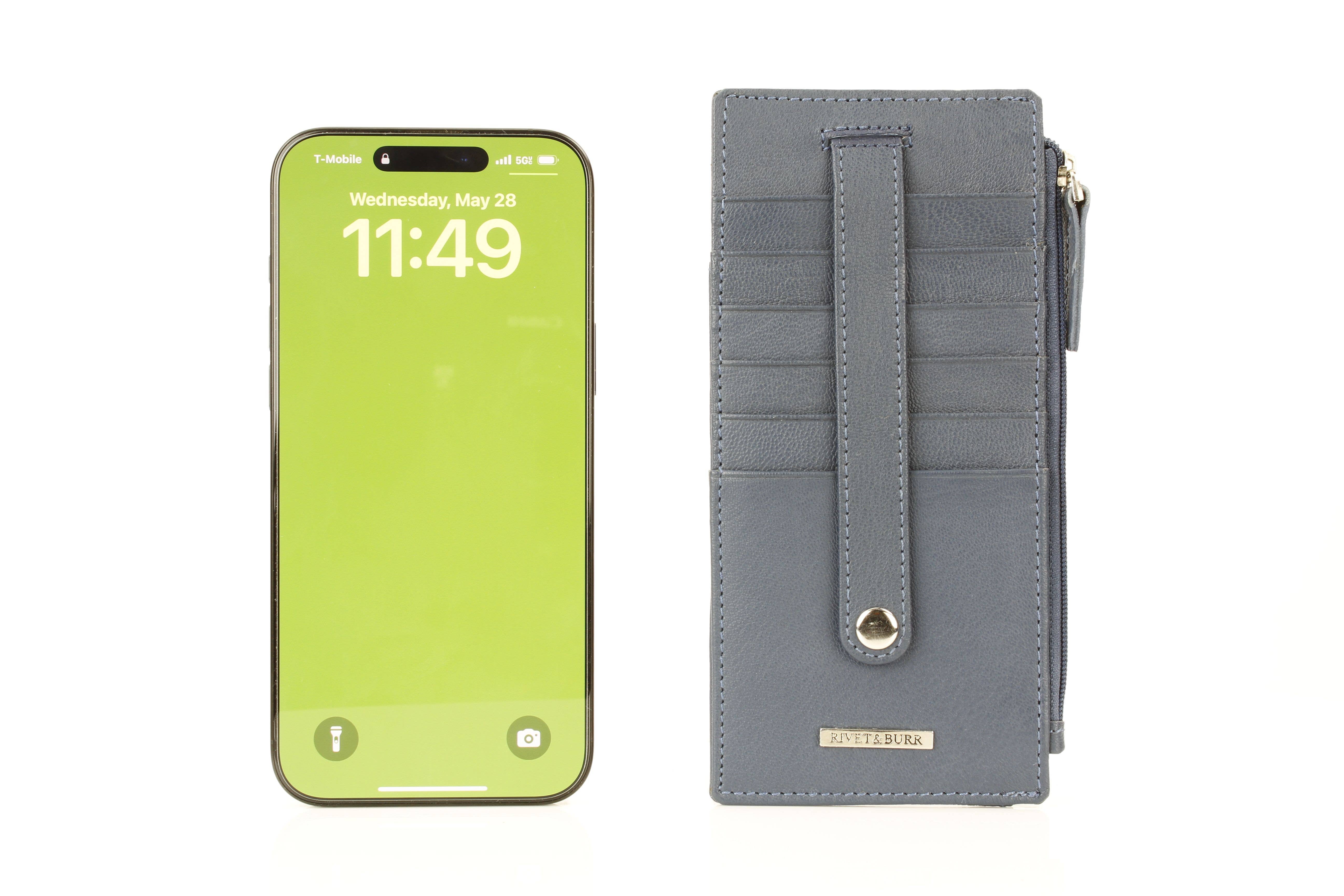 Leather Impressions Inc – Großhandel Kartenetui – Damen – Lange Lederkartenbörse mit Druckknopfverschluss RB LW 21 10033