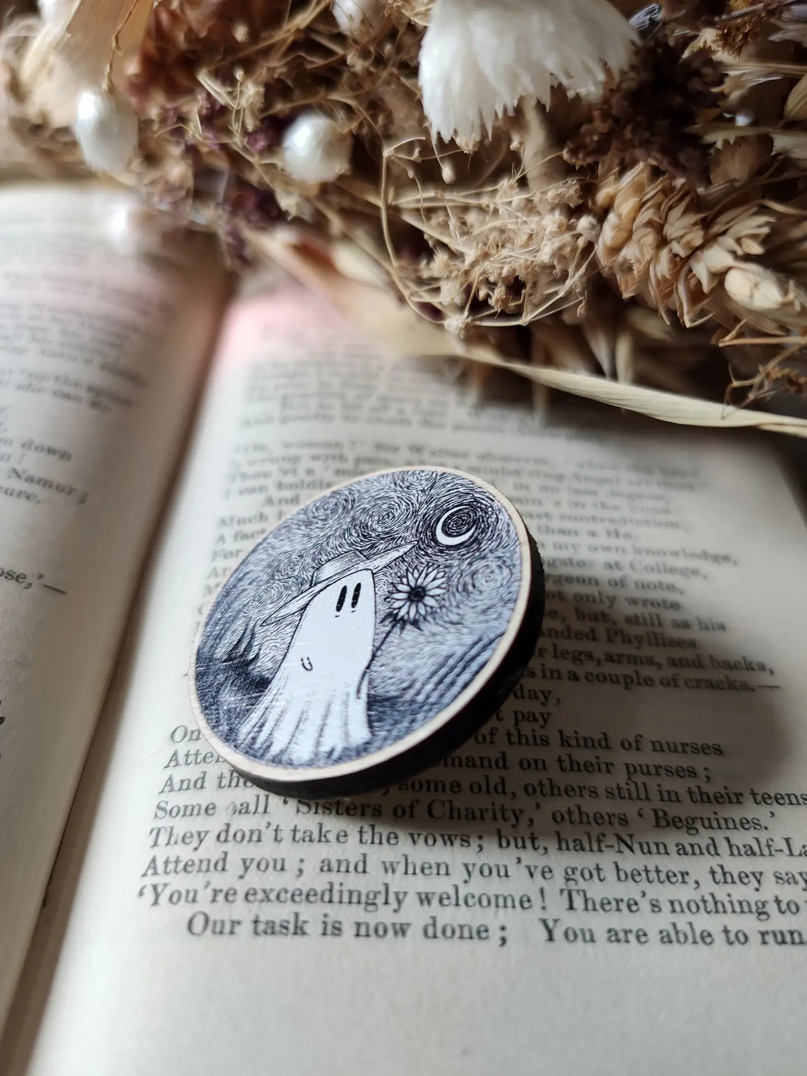 Jon Turner Illustration - Wholesale Reversspeld/knoop - Vincent Van Ghost houten speldje4