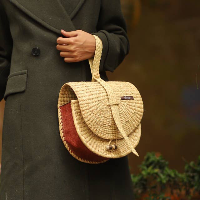 Saanjh Handcrafted Wicker Viking Purse for wholesale by Saanjh