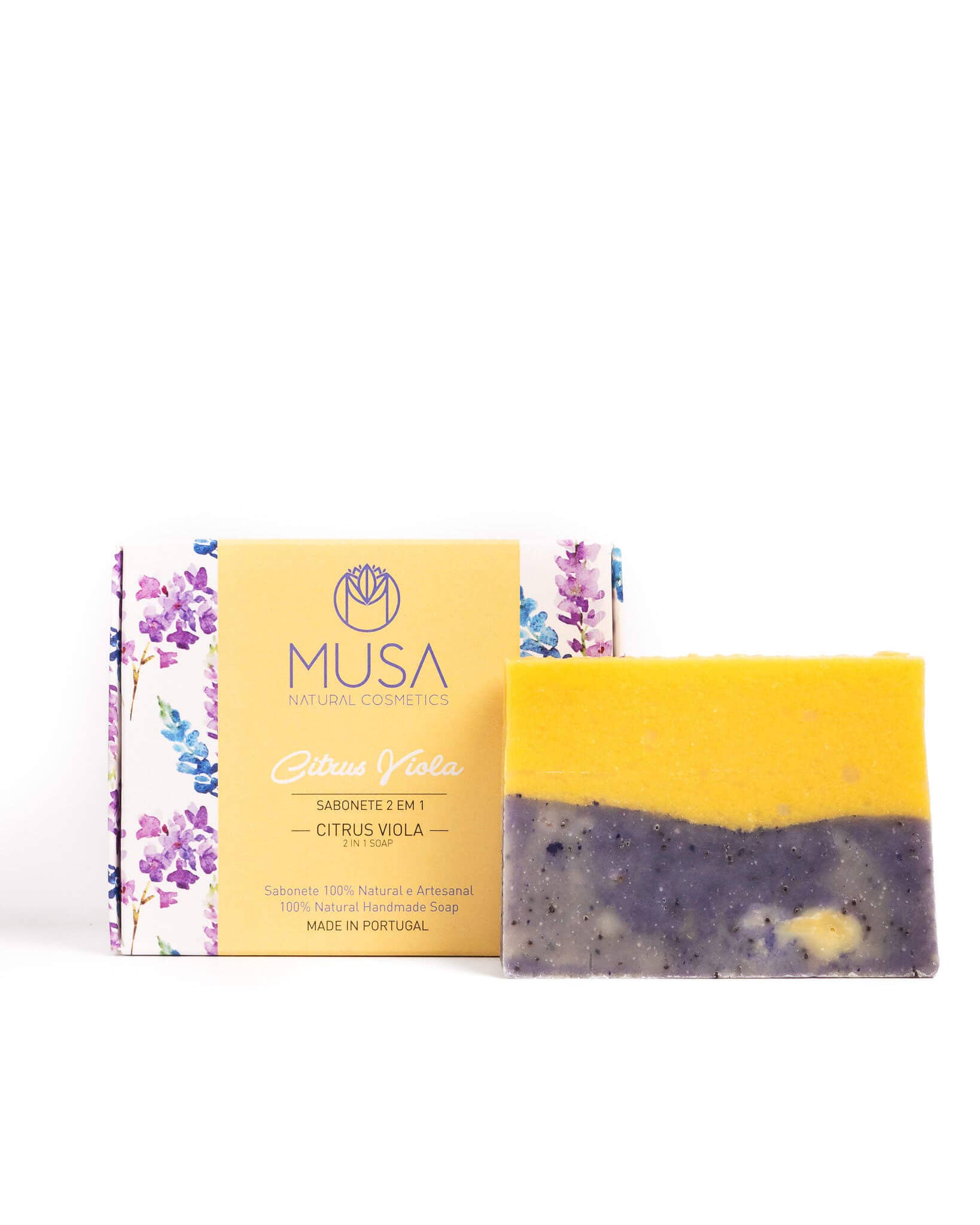 MUSA Natural Cosmetics - Wholesale Bar Soap - Citrus Viola Soap (2 In 1)1