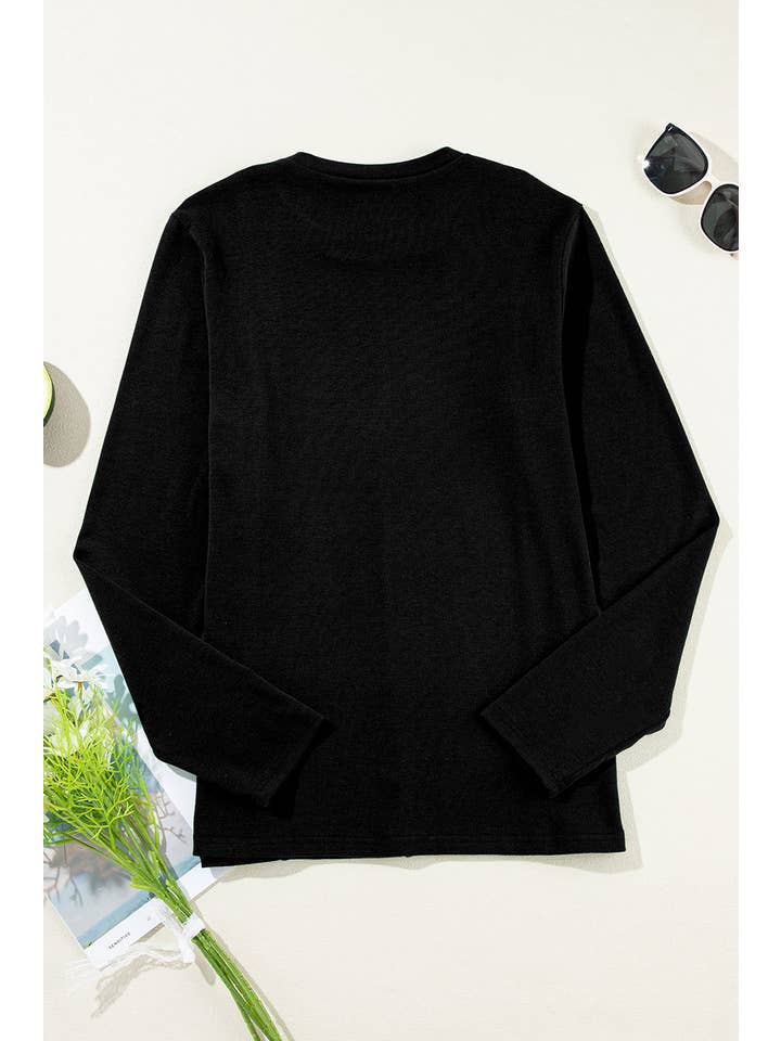 PRETTY BASH - Wholesale Knit Top - Women's - Solid Reverse Seam Crew Neck Long Sleeve Top30