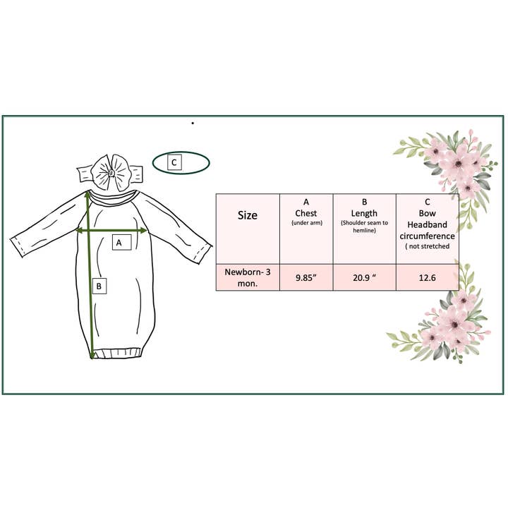 Adorable Sweetness - Wholesale Babygown Set - Baby - Girl Dino Baby Gown and Bow Headband