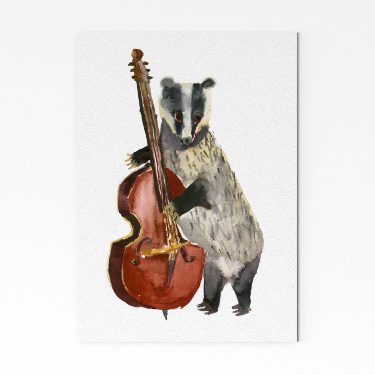 Rosie Webb illustrations - Wholesale Art Print - Bass Badger Giclee Print GP01203