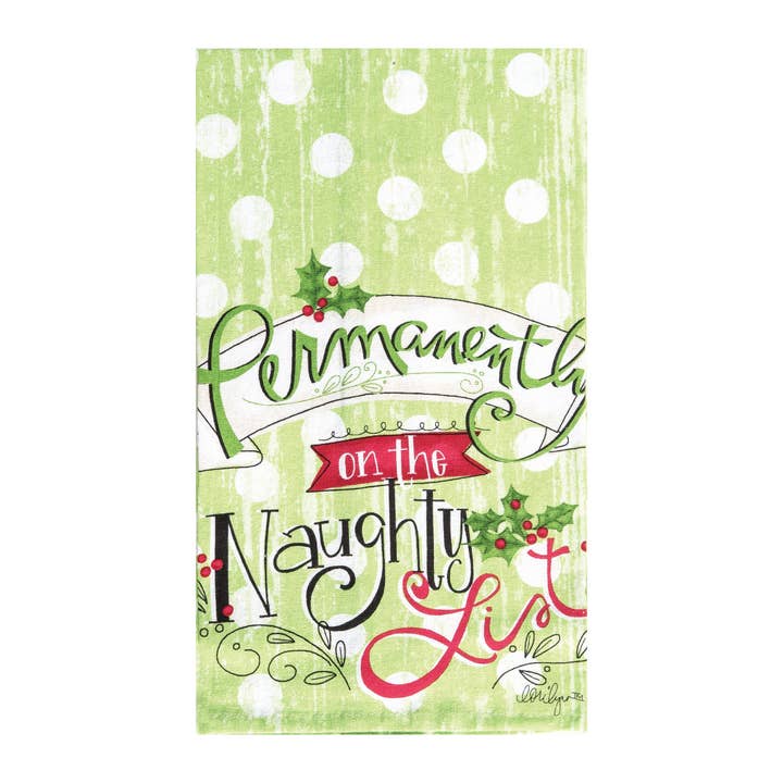 SALE Christmas On The Naughty List Kitchen Towel for wholesale by C&F Home