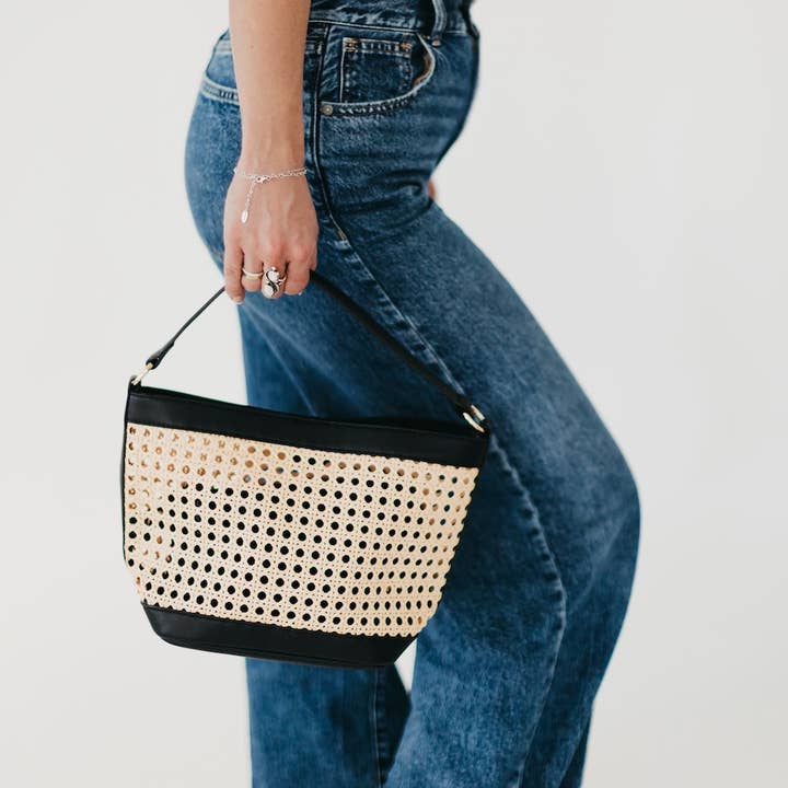 Pretty Simple - Wholesale Shoulder Bag - Women's - Bryce Woven Bucket Bag