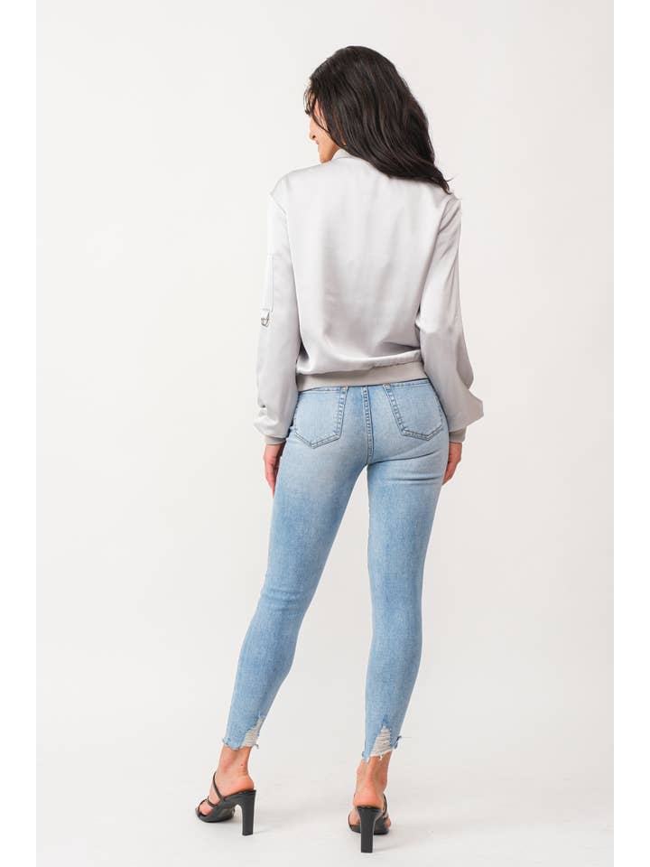 Tea & Cup - Wholesale Bomber Jacket - Women's - Satin zip up bomber jacket11