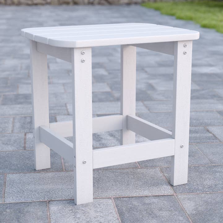 Table d'appoint Adirondack blanche, toutes saisons pour la vente par Flash Furniture