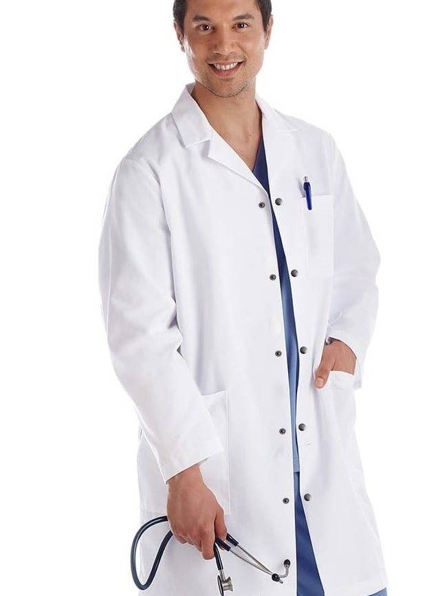 Scrubandmore - Wholesale Healthcare uniform – Men's - Unisex Microfiber Labcoat Full Sleeve Snap Buttons 3 Pockets