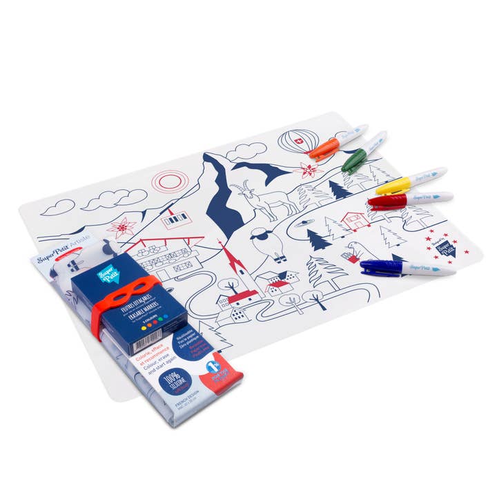 Reusable coloring - MONTAGNES SUISSES silicone set for wholesale by SuperPetit