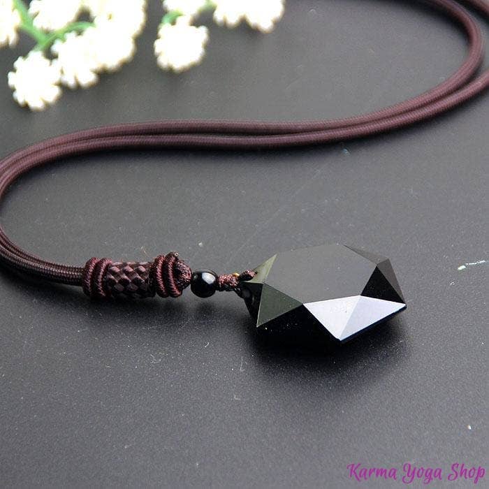 KARMA YOGA SHOP - Wholesale Pendant/Charm Necklace - Black Obsidian “Star” necklace1